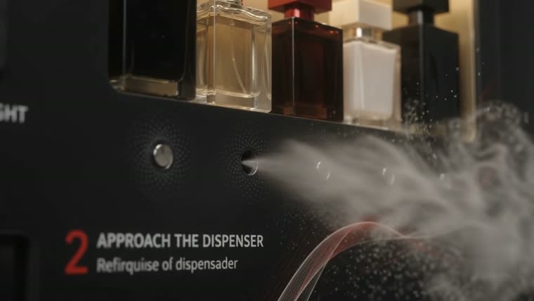 Pulverización de un spray de perfume